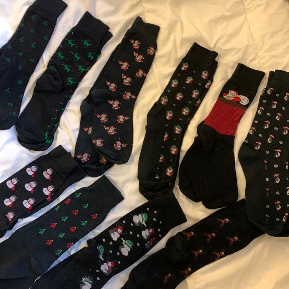 Lot of 10 Gently Used Men’s Dressy Xmas Socks